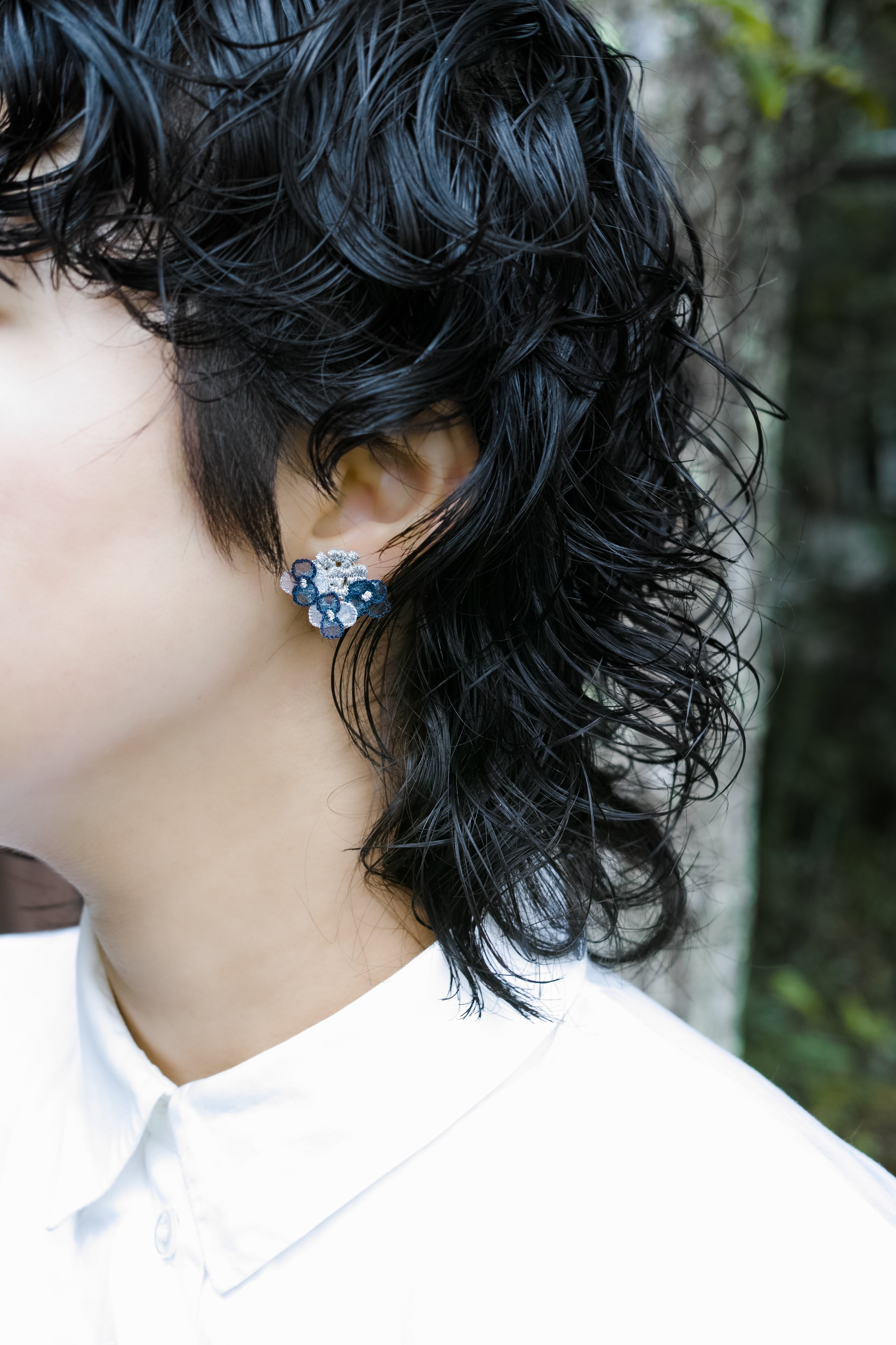 YAMAAJISAI pierce/earring Navy – yuki onizuka