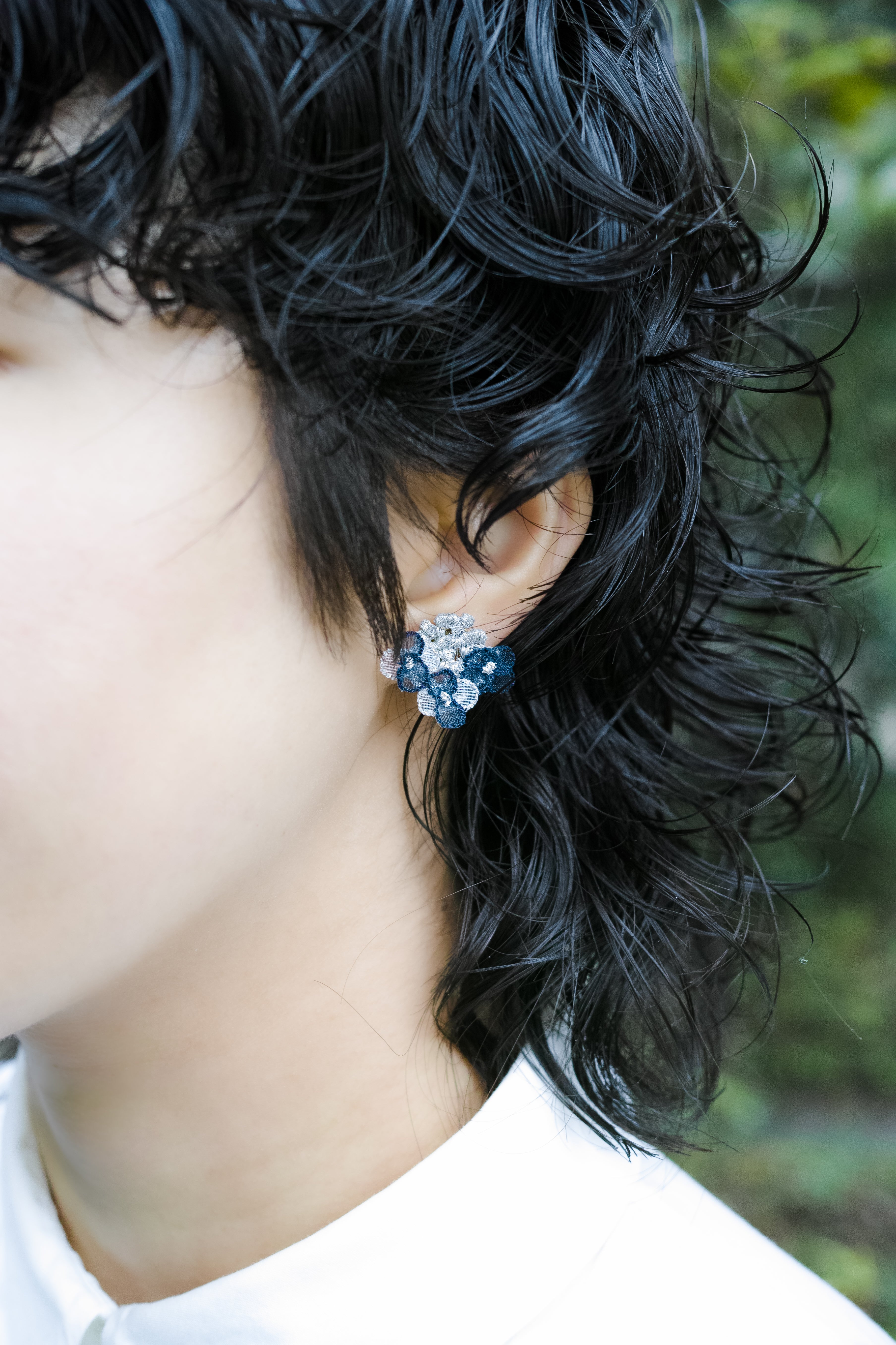 YAMAAJISAI pierce/earring Navy – yuki onizuka