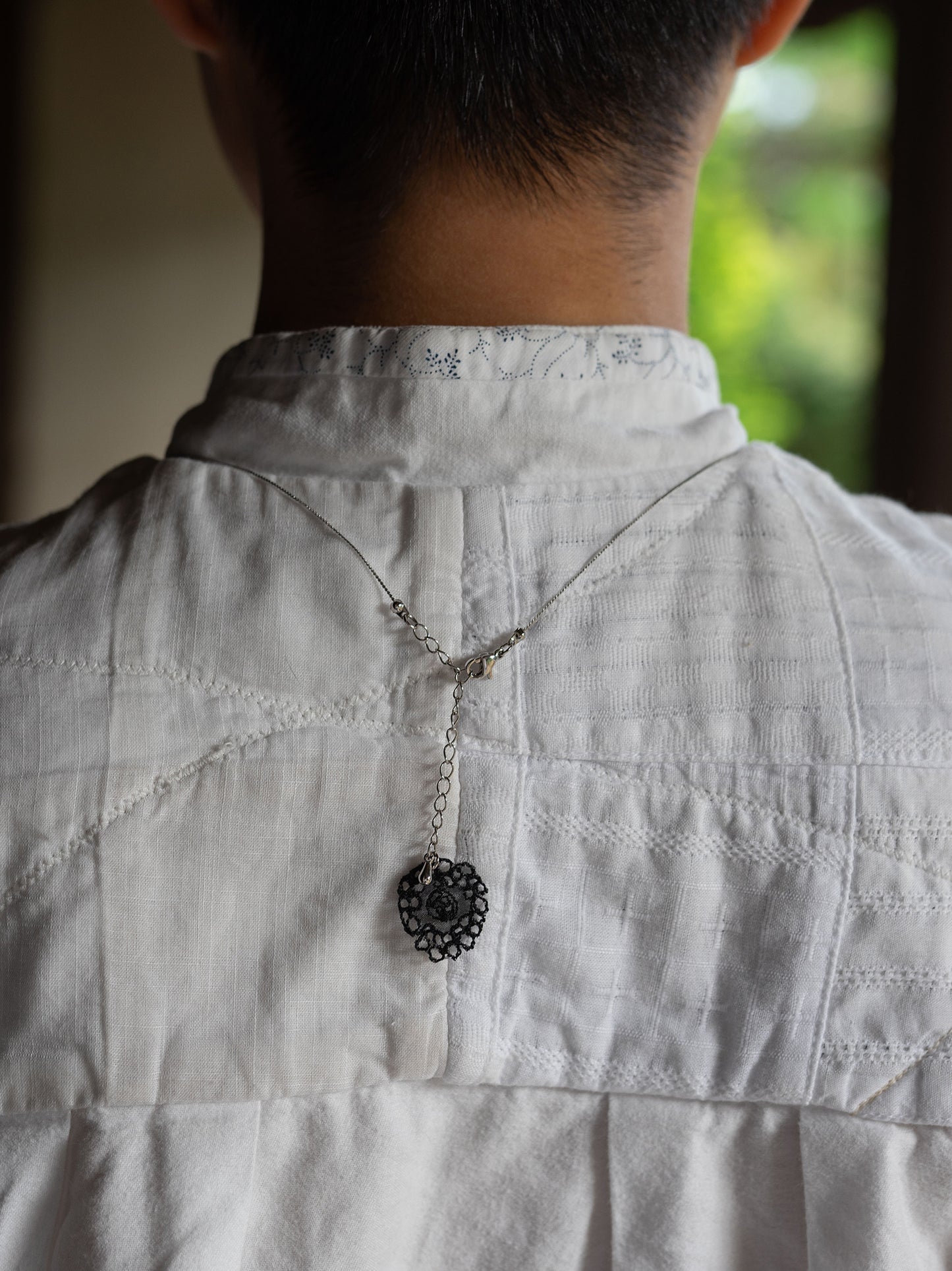 維管束 Lace necklace Black