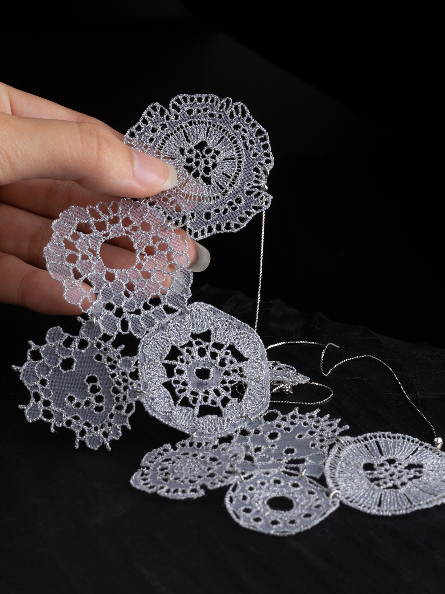維管束 Lace necklace Silver