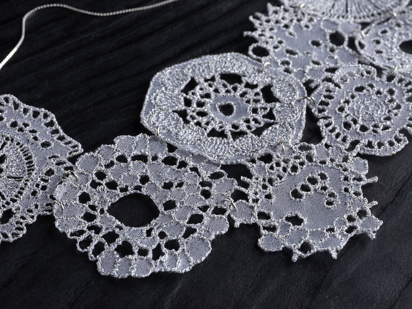 維管束 lace necklace Silver